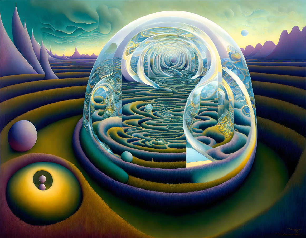 Surreal glass labyrinth 