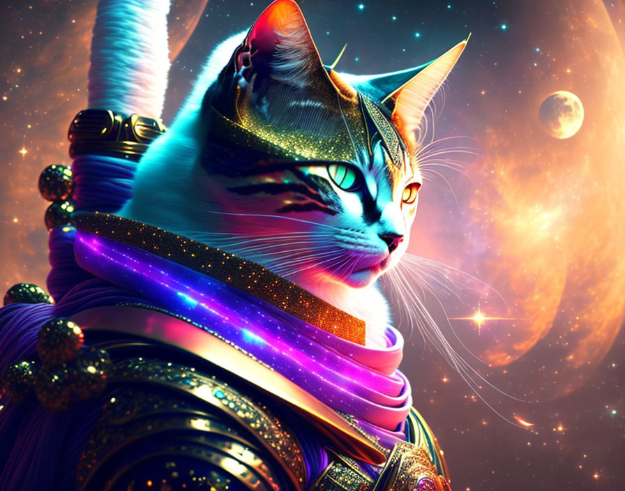 Space Cat Samurai Warrior 