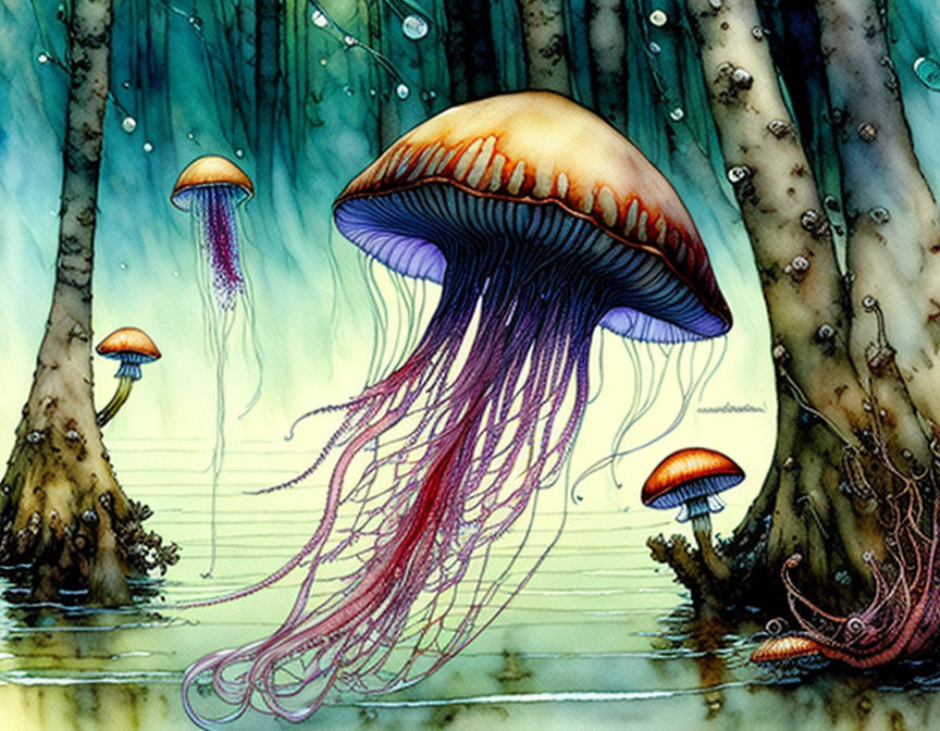floating mushroom