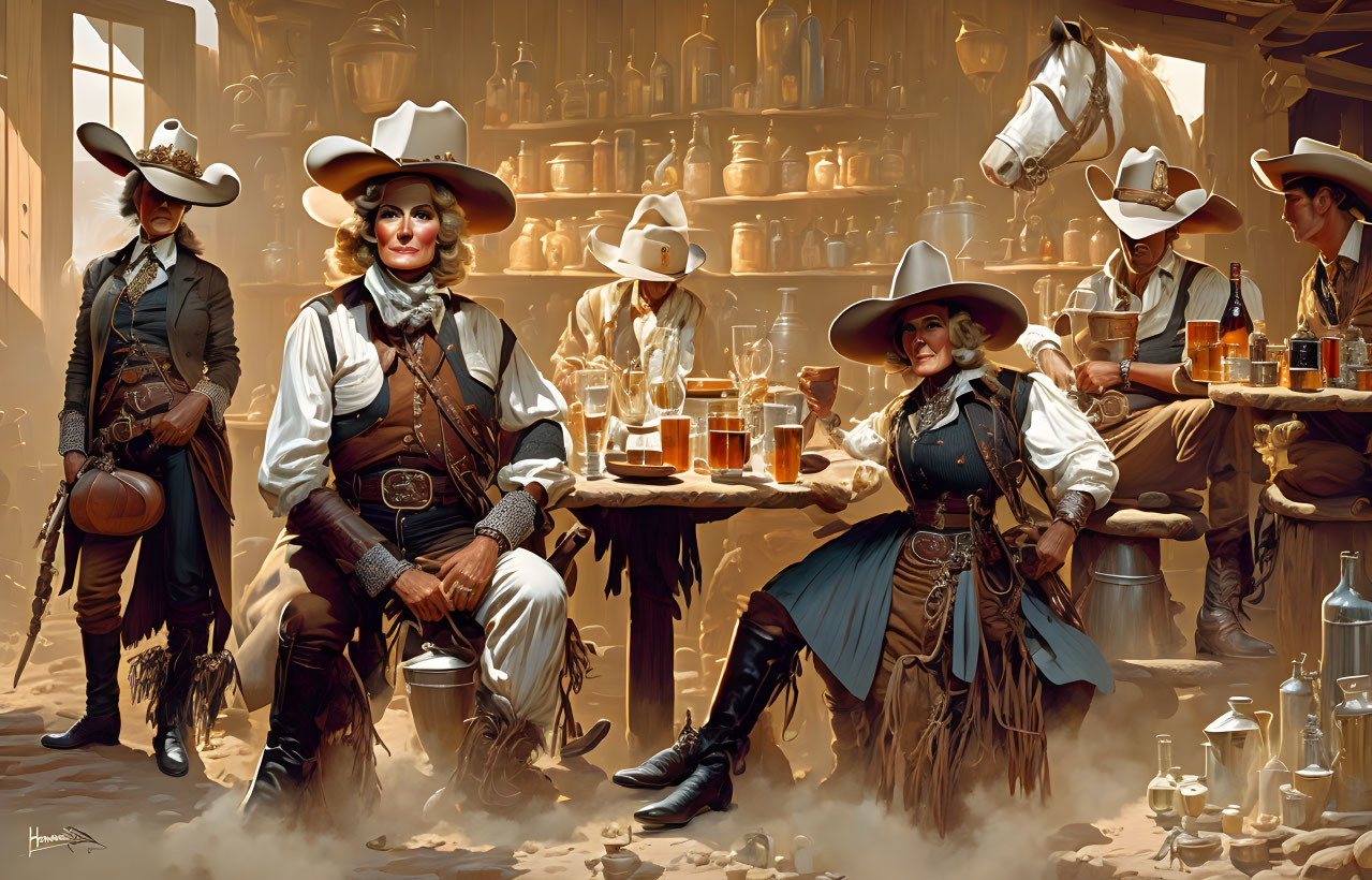 People at the saloon