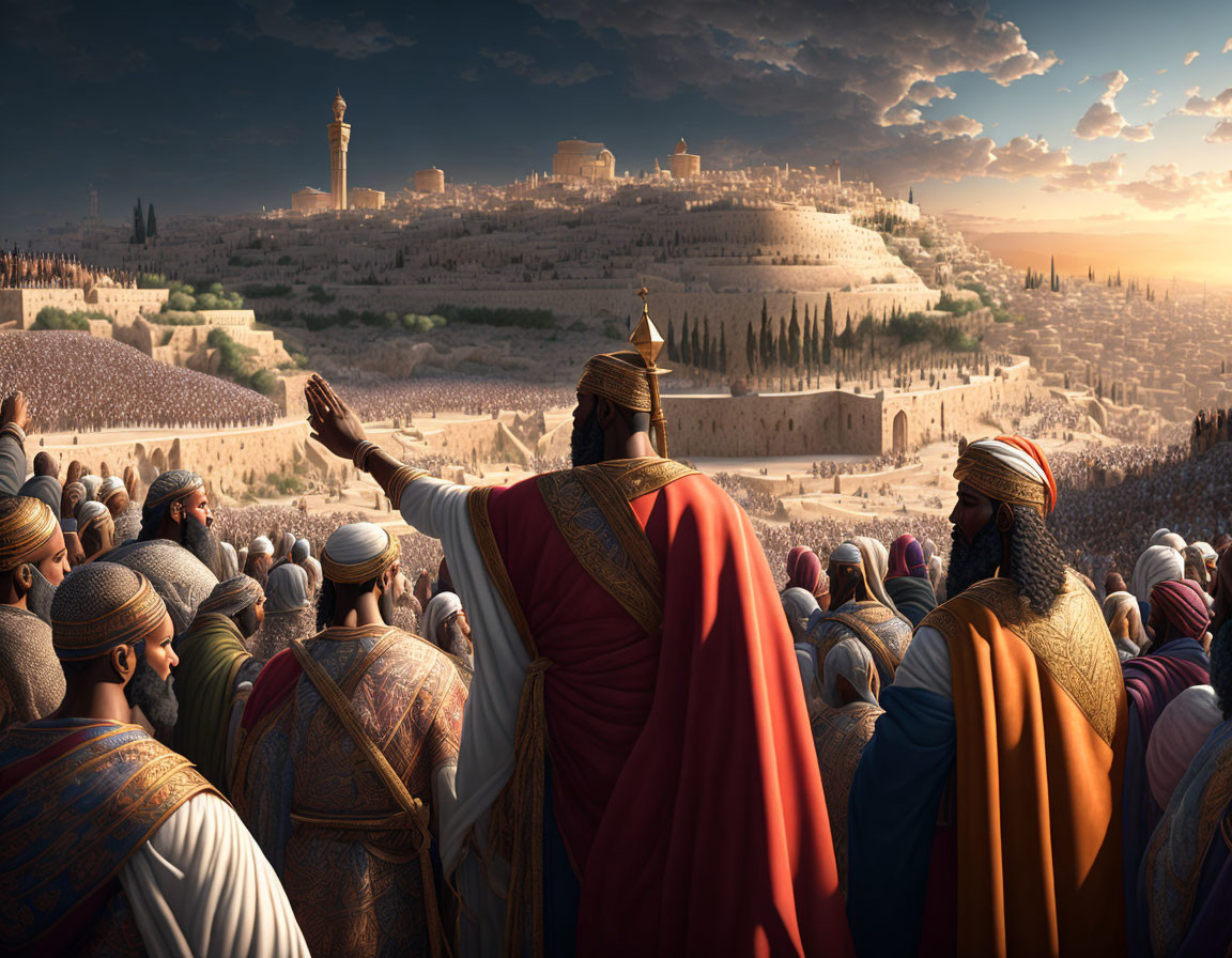 Crowd of worshipers at the Mount of Olives