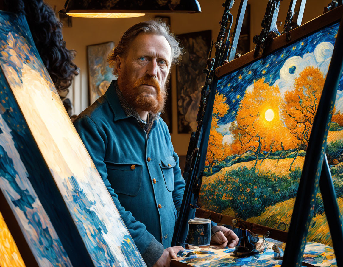 Van Gogh in his studio