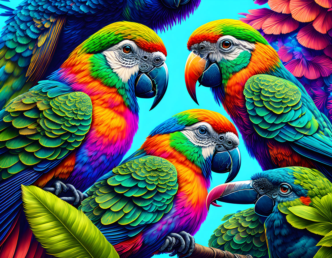 Perroquets et oiseaux tropicaux
