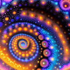 Colorful Spiral Fractal Image with Galaxy-Inspired Design