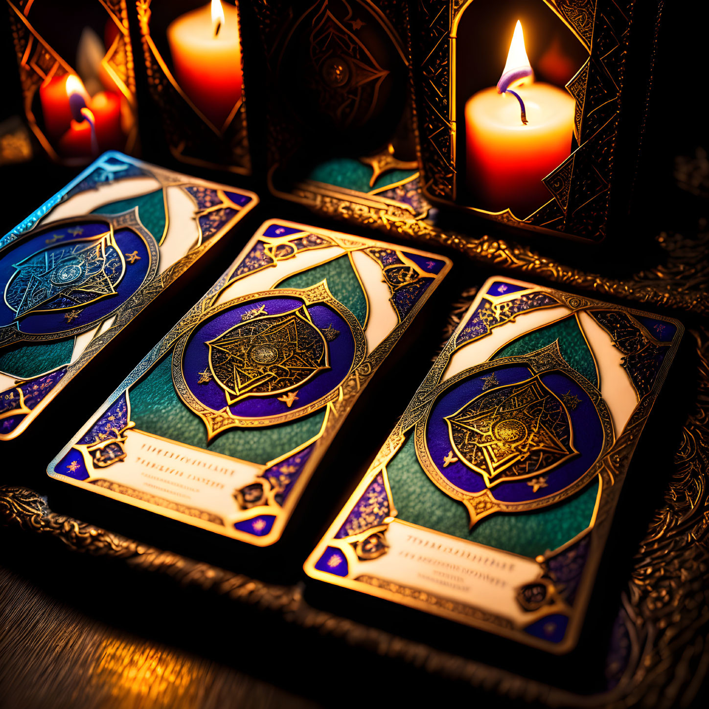 Mysterious medieval tarot cards 