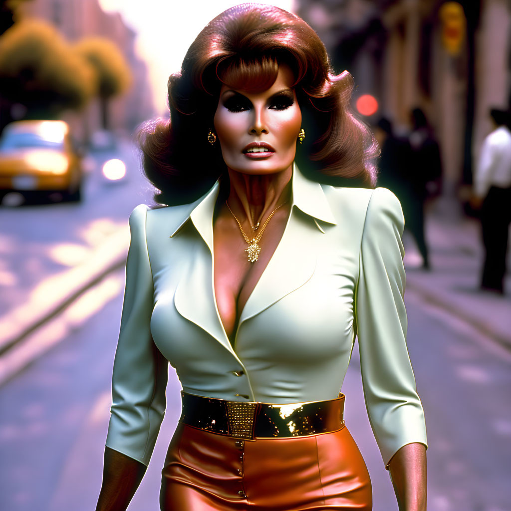 Raquel Welch As A 20 Years Old Walking On A Street