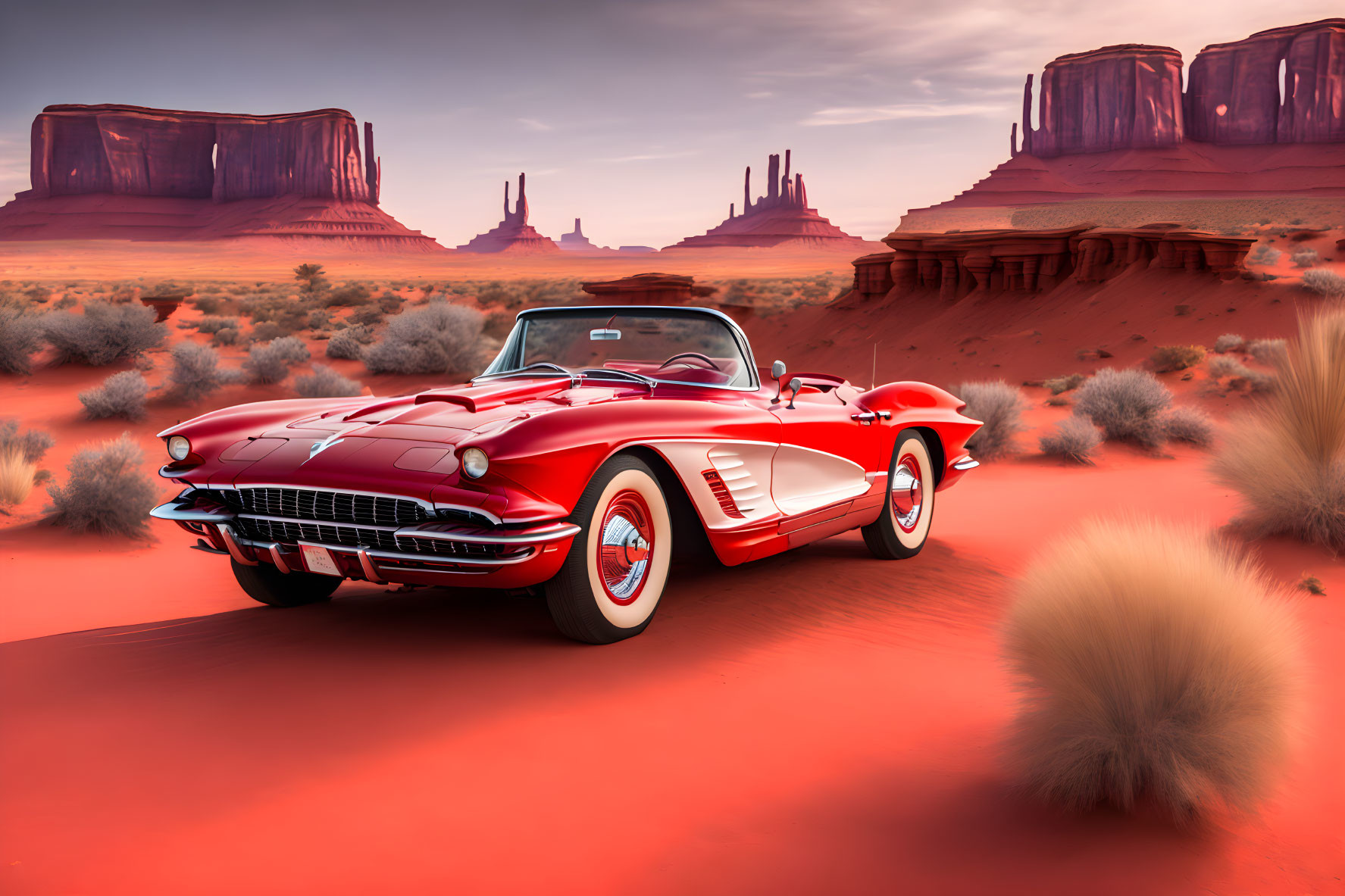 Corvette 1962 in Monument Valley