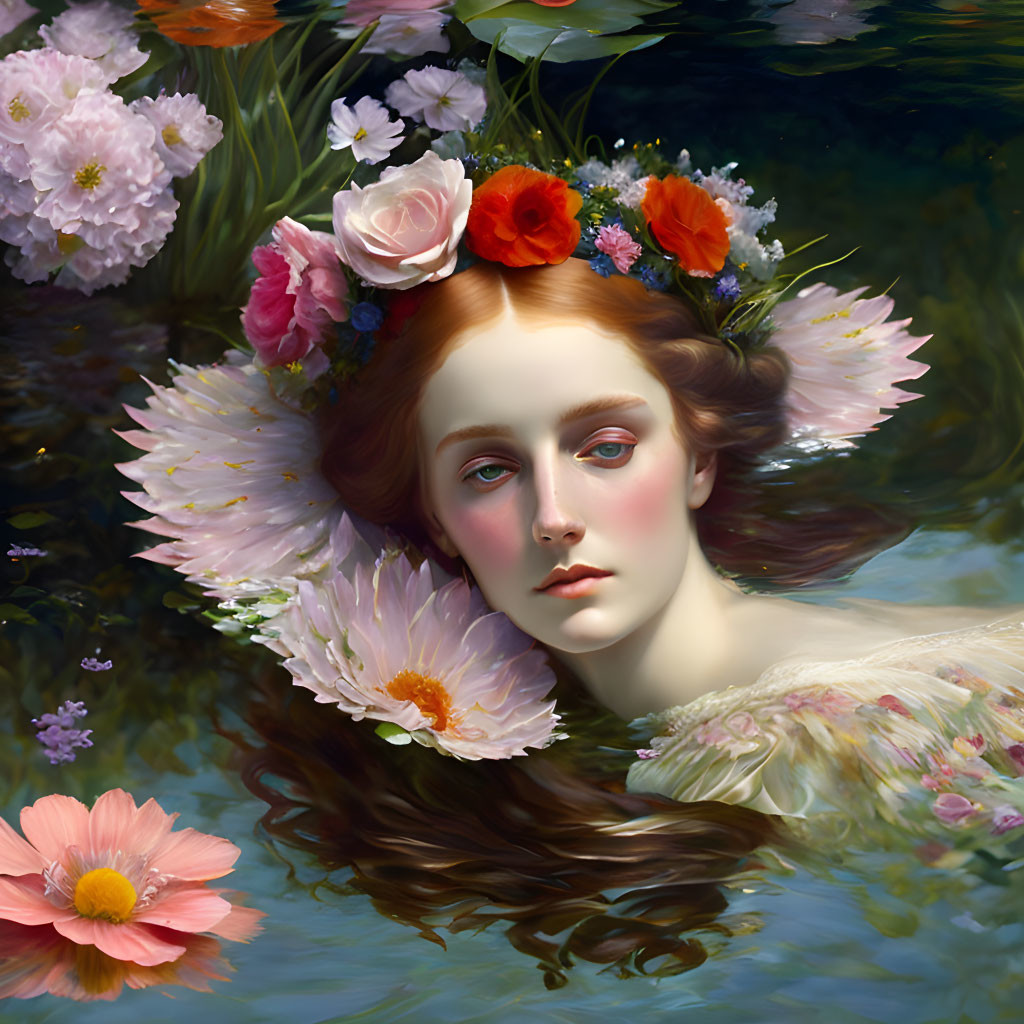 Ophelia and the flowers
