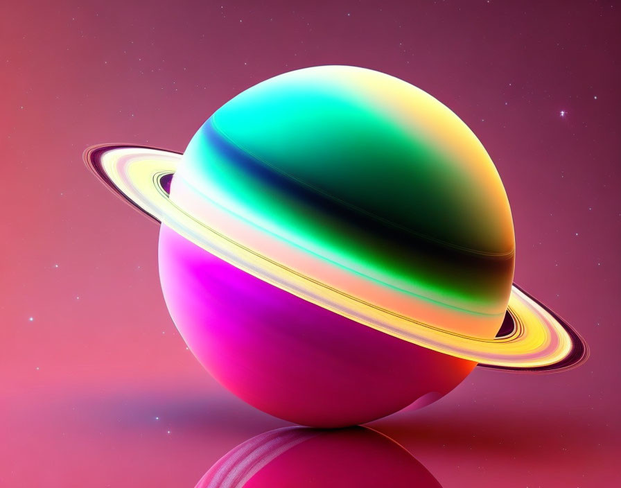 Saturn in Colorful Blasts
