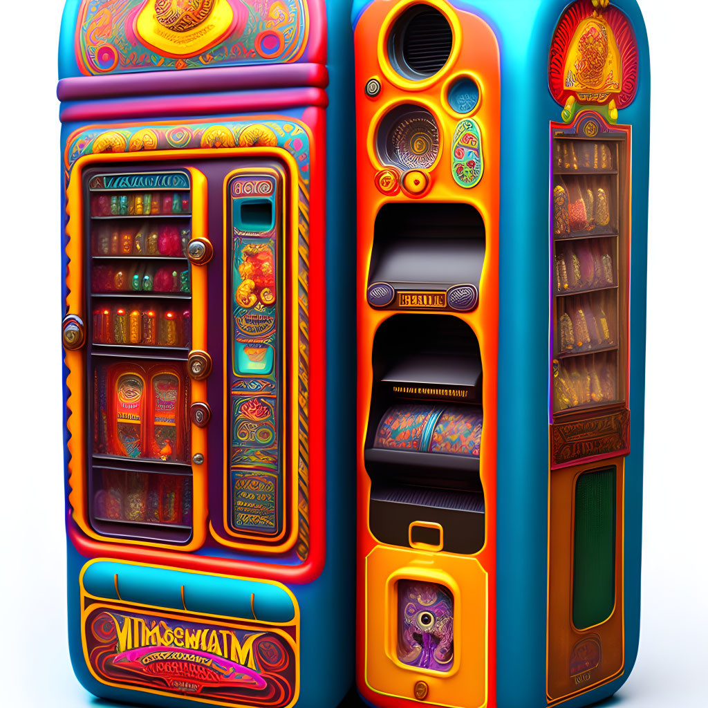 Colorful Psychedelic-Themed Vending Machines Display Whimsical Products