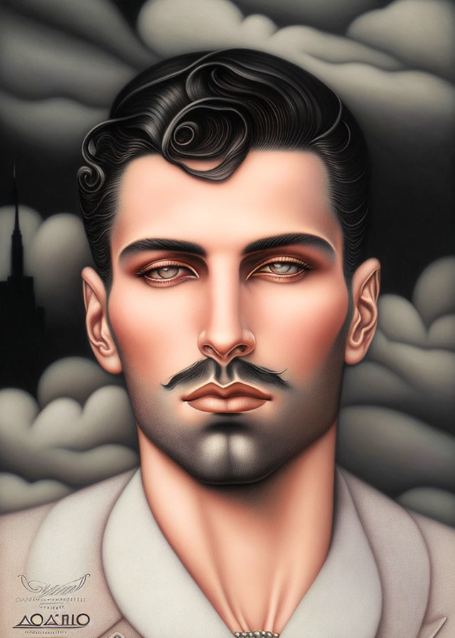 Drawing of a stunning 1920s man