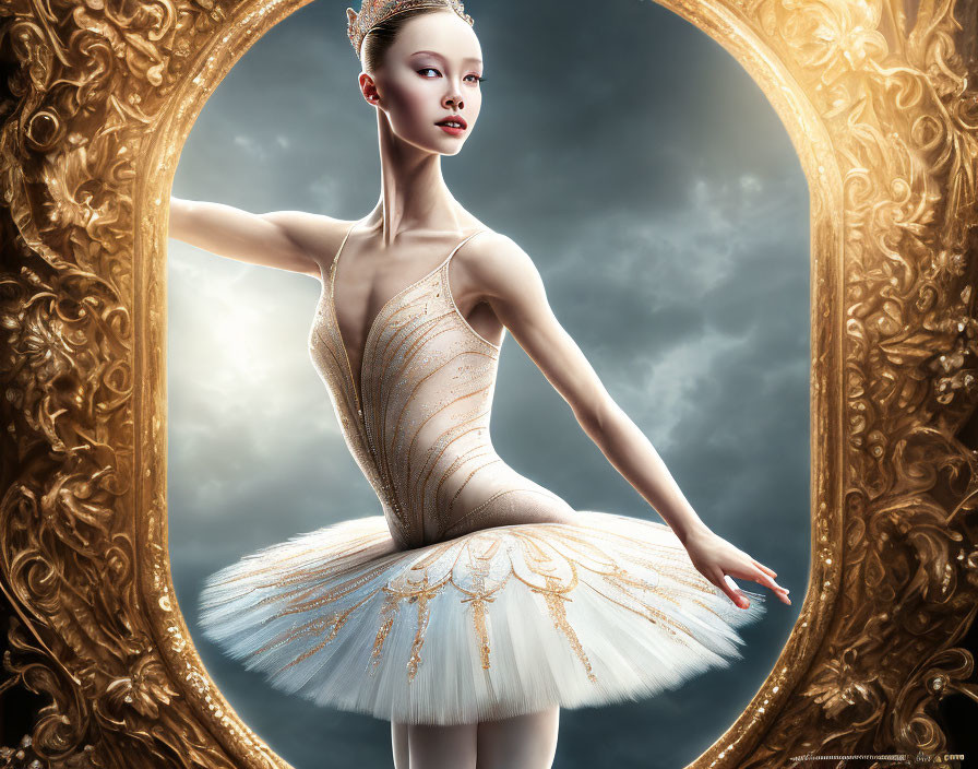Ballerina makes elegant pirouettes.
