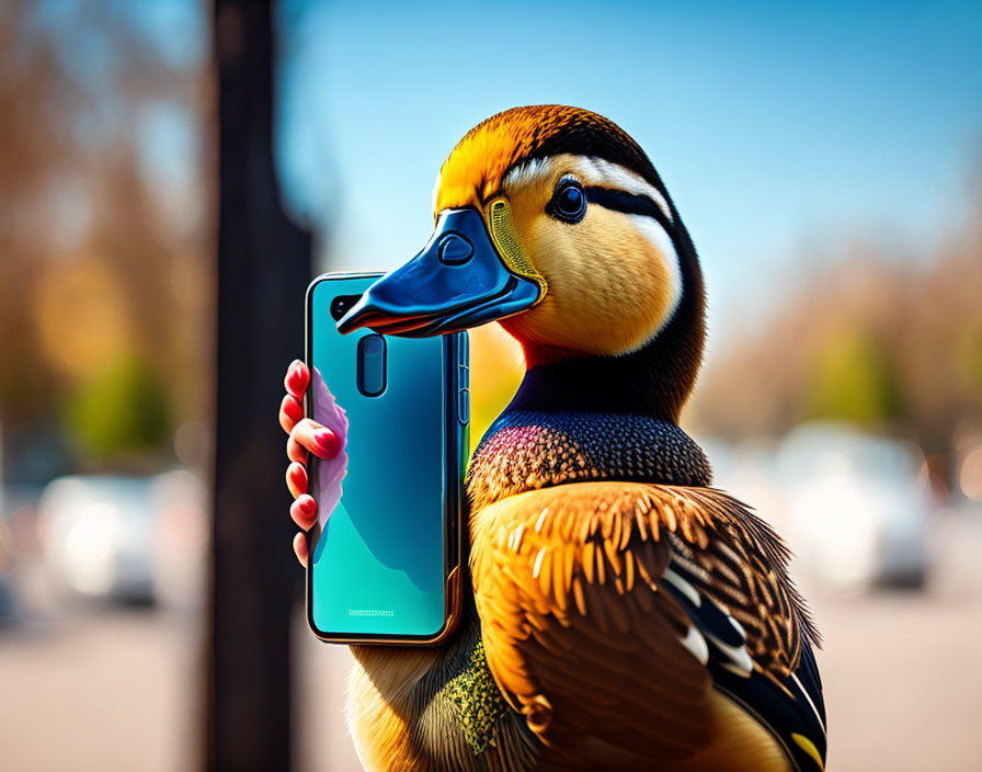 Duck on the phone