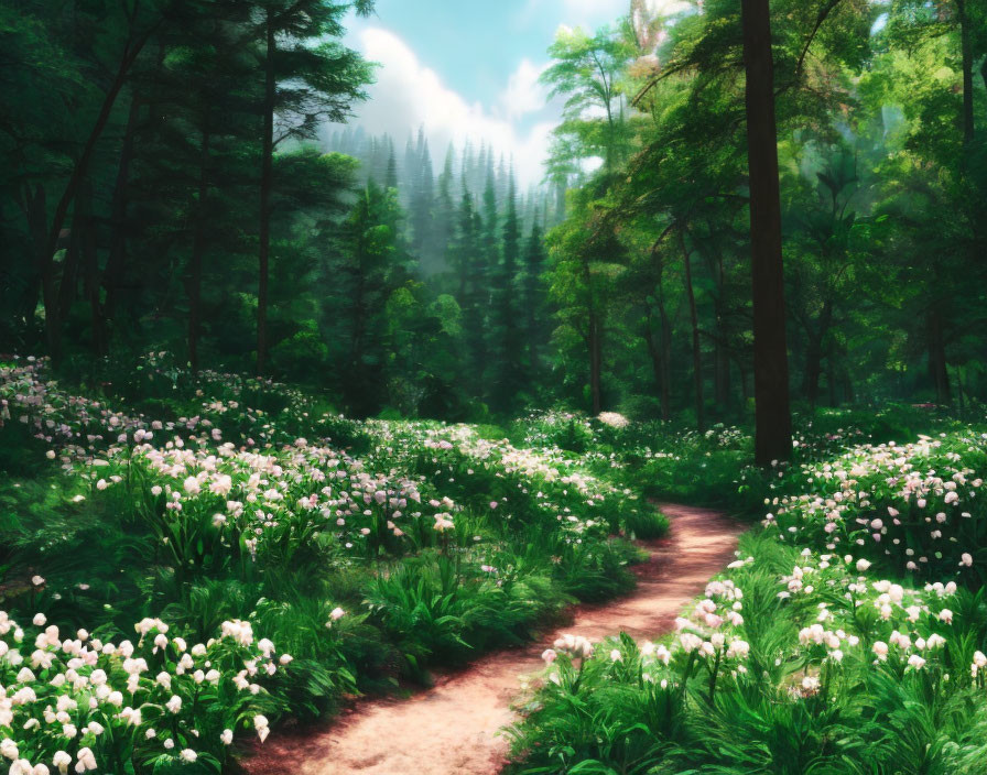 Lilies of the valley in a vintage style forest