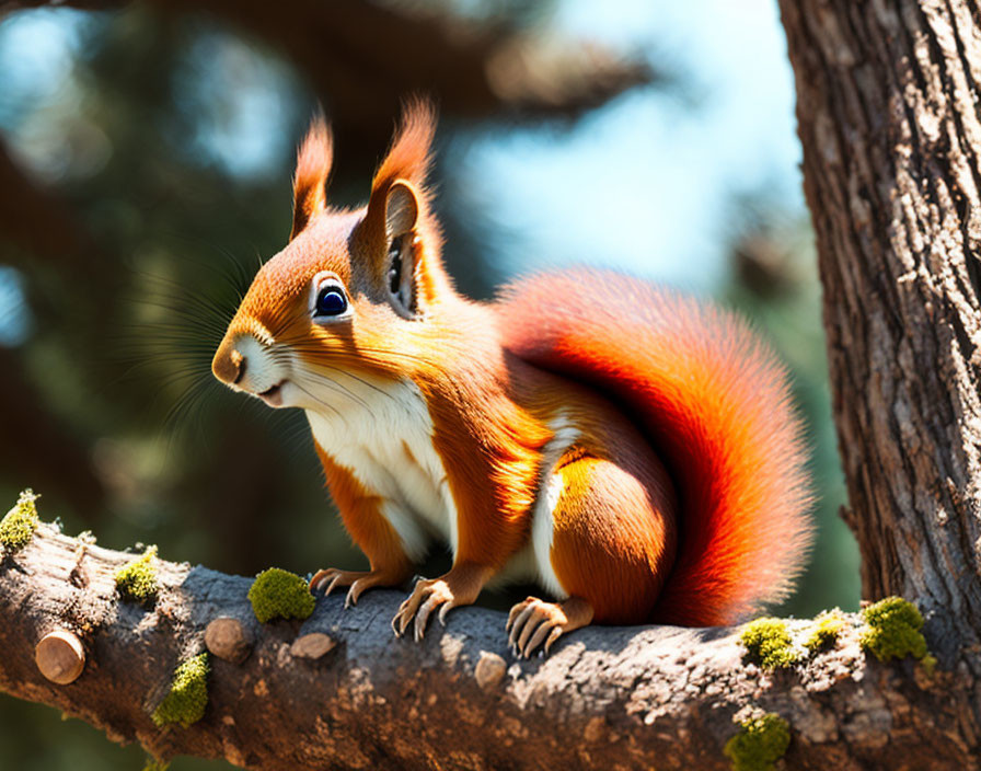 Fluffy red squirrel 