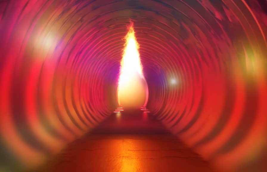 Abstract Fiery Gradient Tunnel in Warm Colors