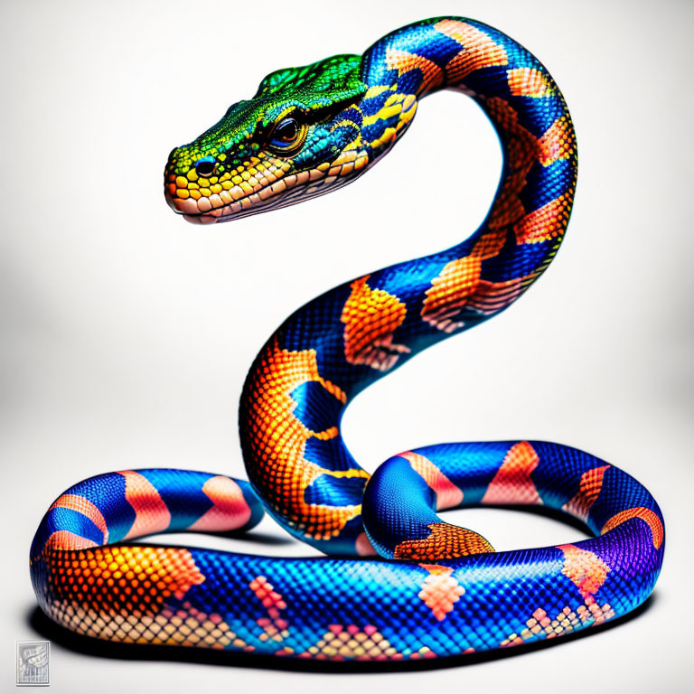 A tatooed snake - not a snake tatoo ;-) 