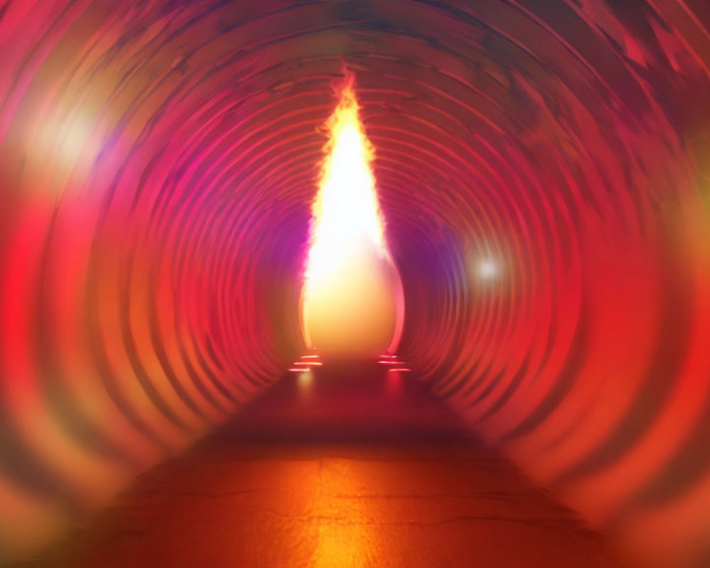 Abstract Fiery Gradient Tunnel in Warm Colors
