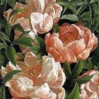 Iridescent Pink and Orange Digital Flower Art with Greenery