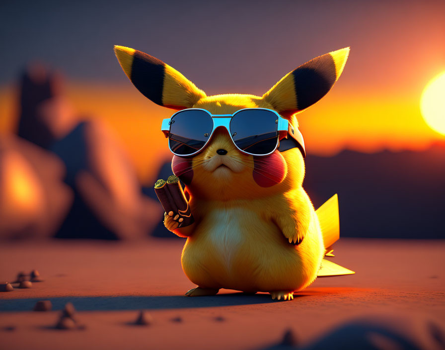 pikachu wearing sunglasses