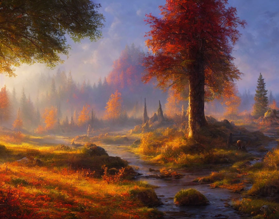 Autumn elven forest  Deep Dream Generator