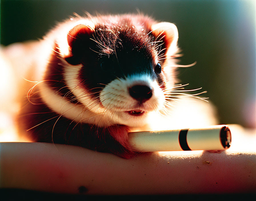 Ferret with a fag 