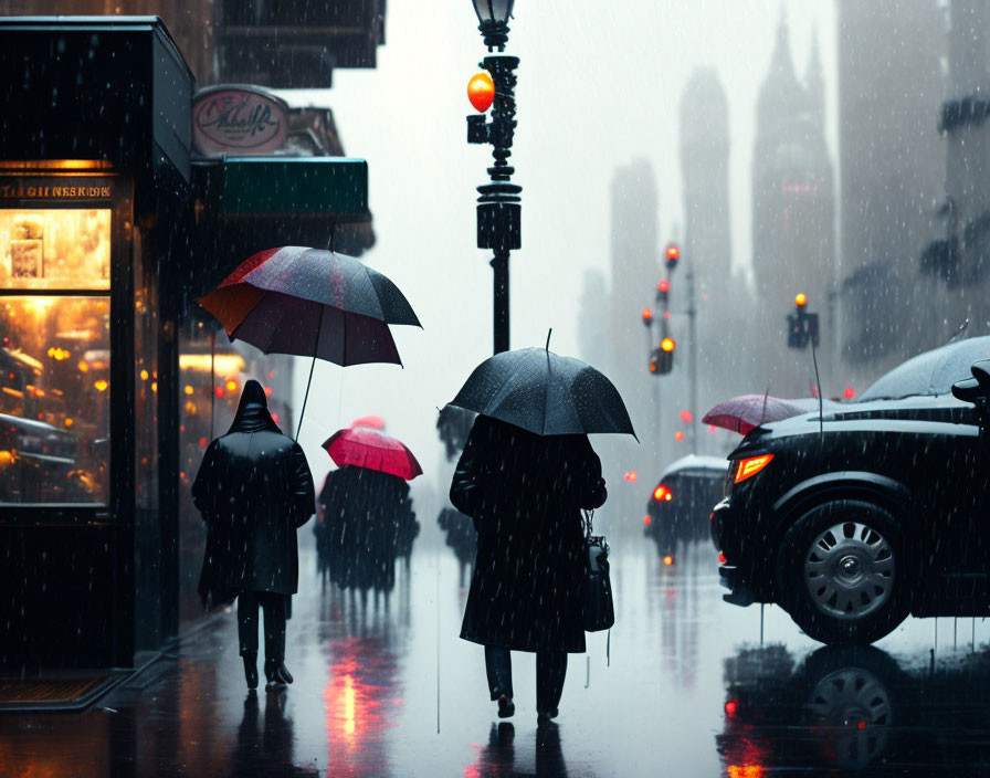 A rainy day in the city