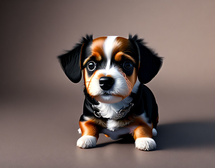 small dog,in brown,white and black