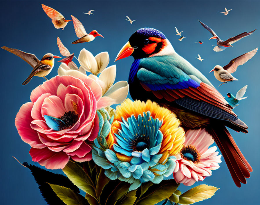 bouquet of birds
