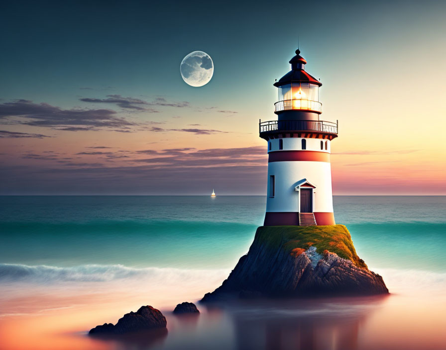  Background with Lighthouse