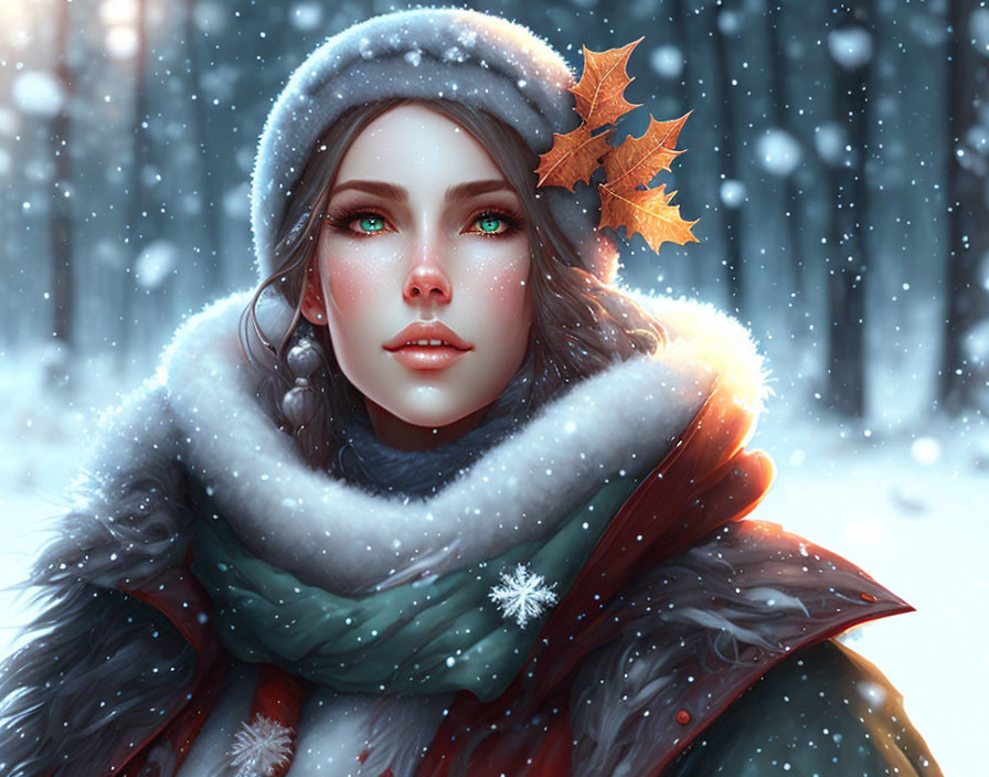 Winter Elf in Snow halfbody