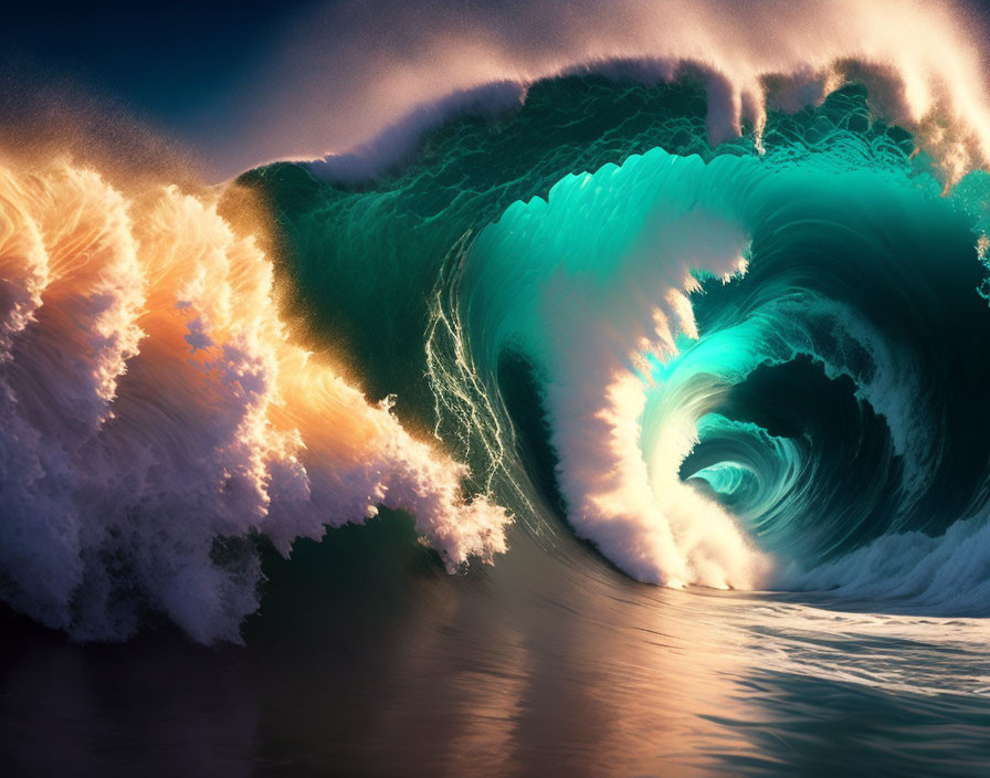 Background with big wave