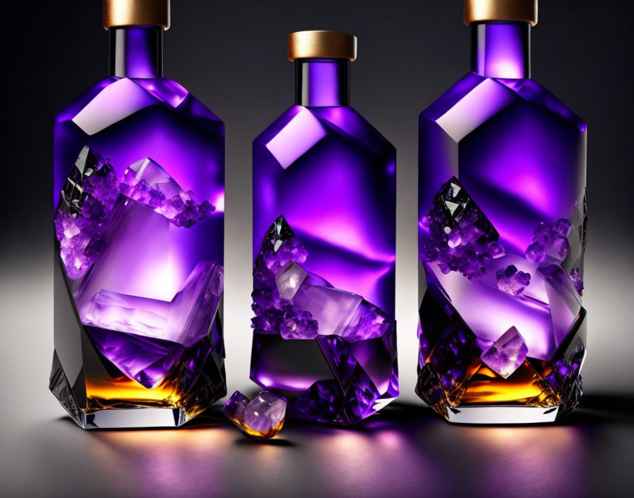 Amethyst stones by the bottle