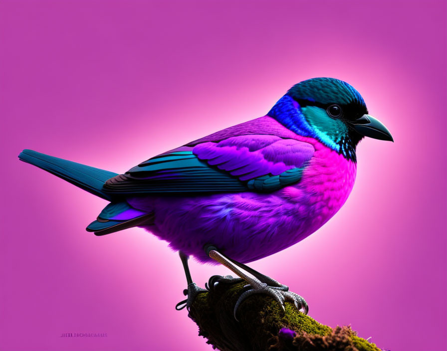  Bird in pink,purple 