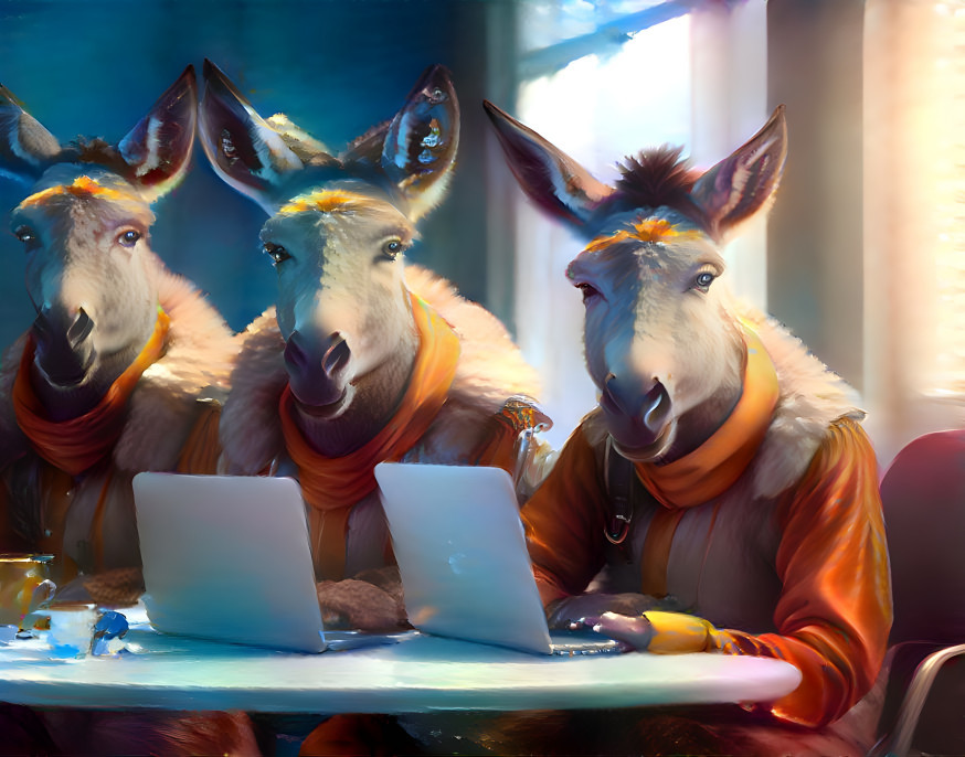 Donkeys developers, painting version 