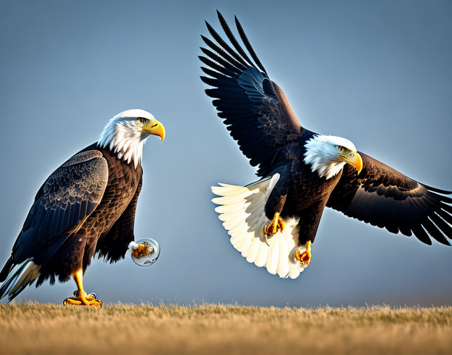 Pair of Eagles Hanging Out