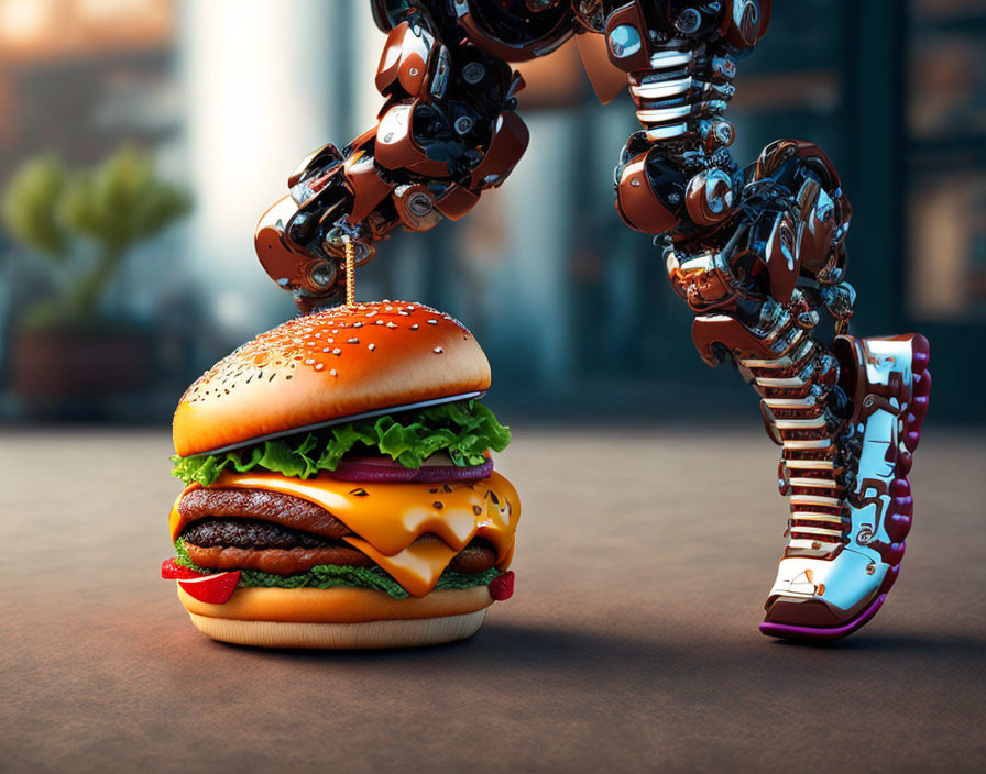 Robot jet on burger