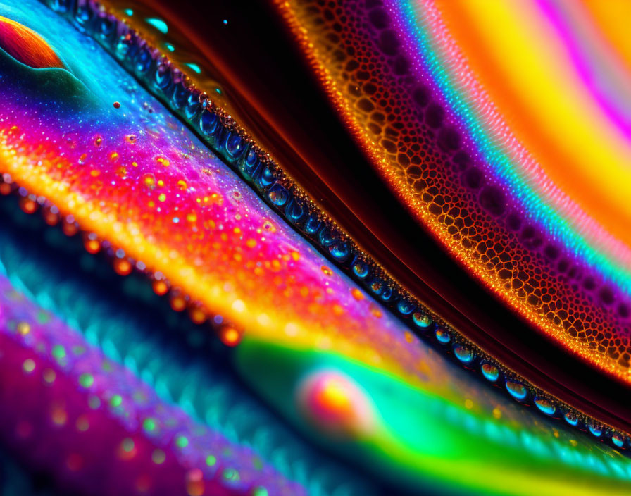 Colorful Soap Bubbles Close-Up with Light Reflections