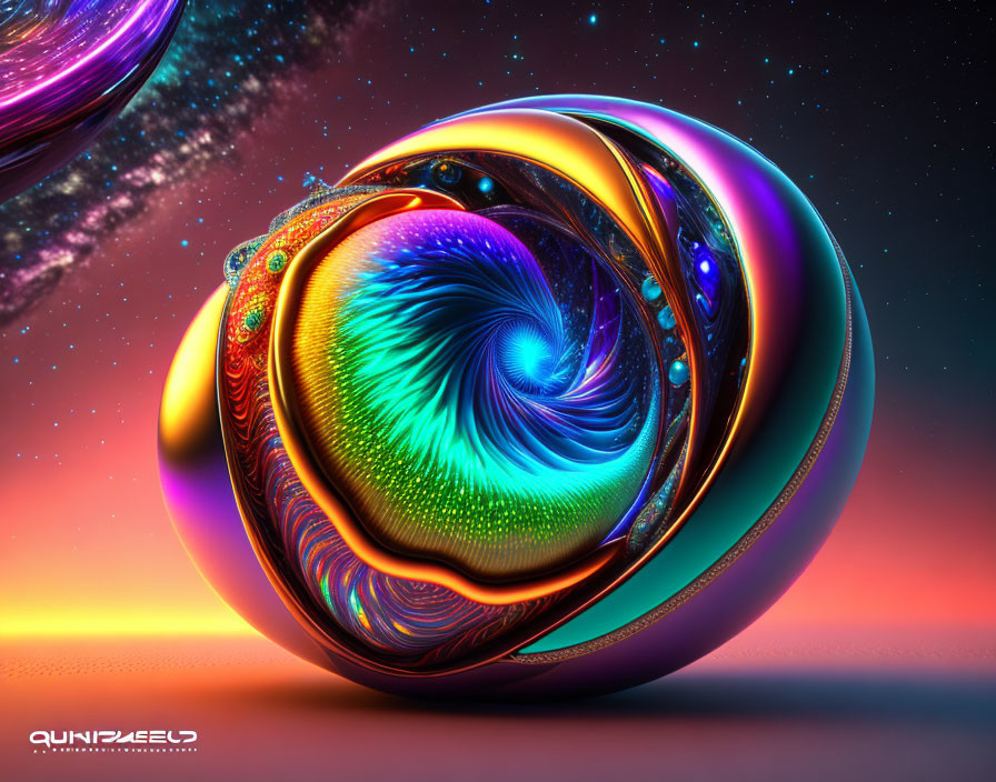 Colorful Spiral Structure in Cosmic Digital Art