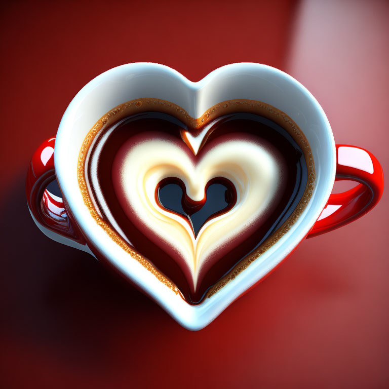 Hearts in coffe