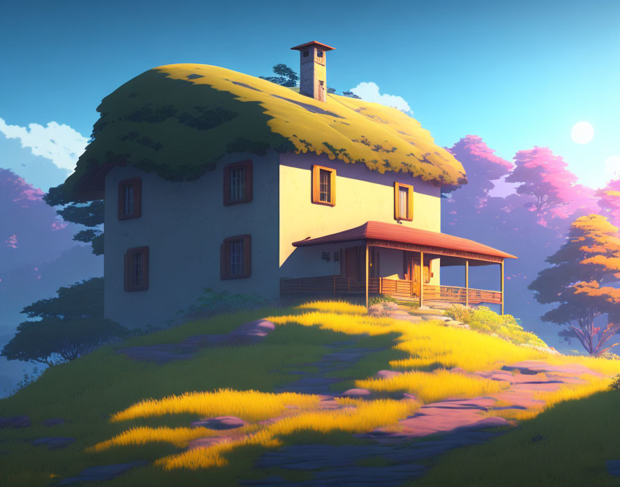 Rural house in a hilltop