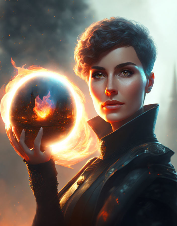 the woman with fire orb