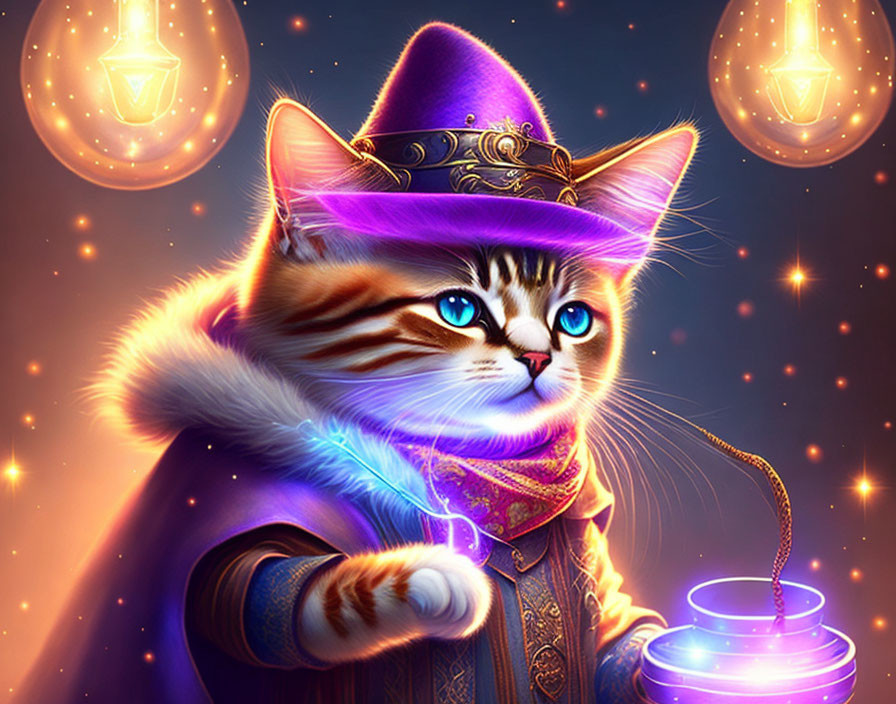 Cute wizard cat