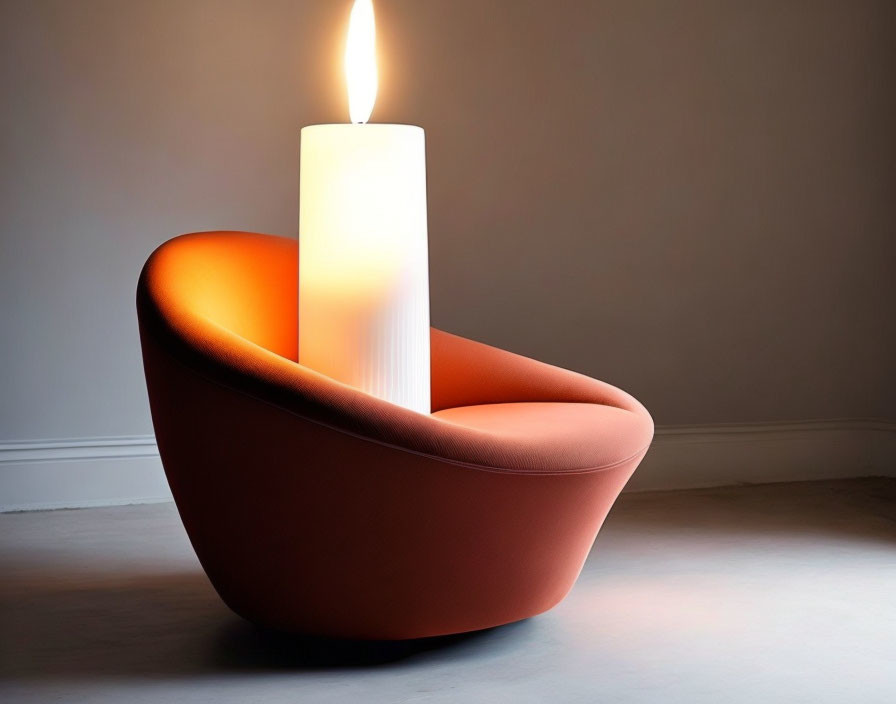 An armchair that looks like a melting candle