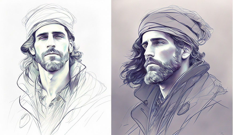 change these sketches of a dude into impressionism