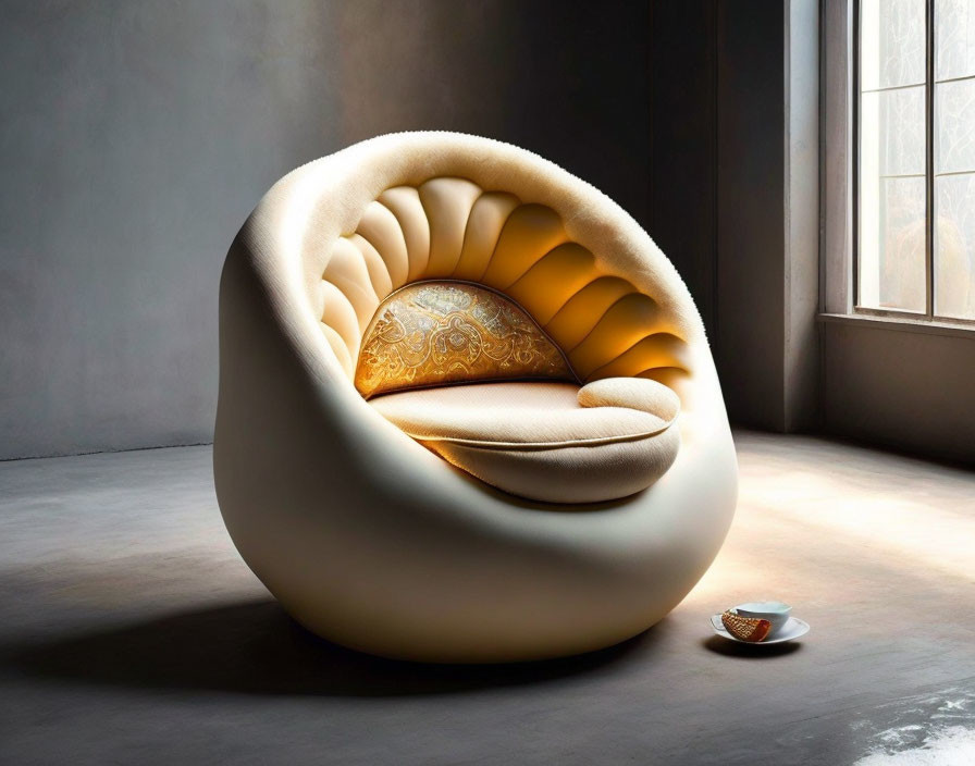 An armchair in the shape of a jiaozi
