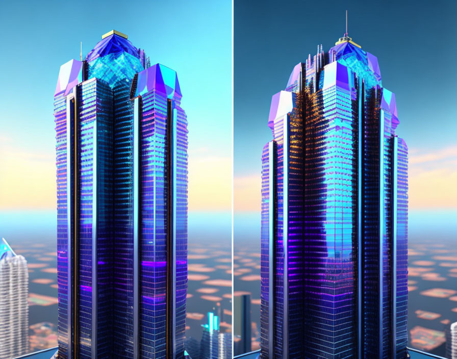 Bismuth crystal skyscraper