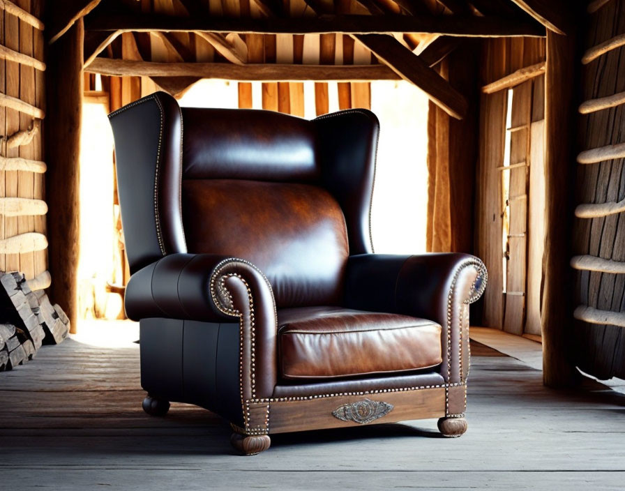 An armchair that looks like a barn
