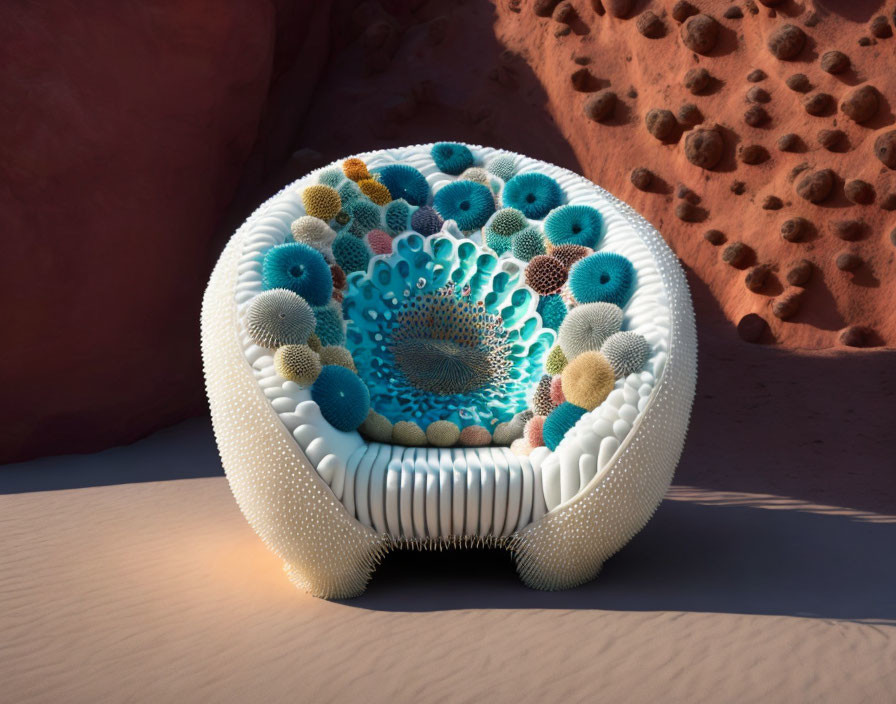 An armchair made of sea anemones