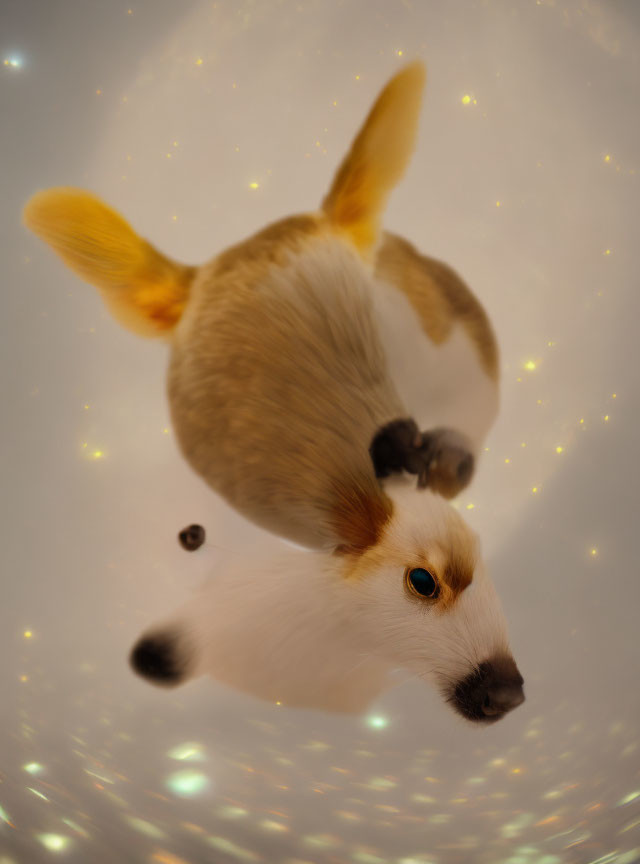 White and Brown Fur Rabbit Against Starry Background